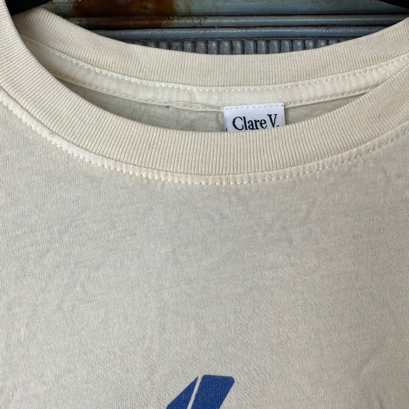 Clare V. Apero Ivory S/S T Shirt Size S - Picture 5 of 8